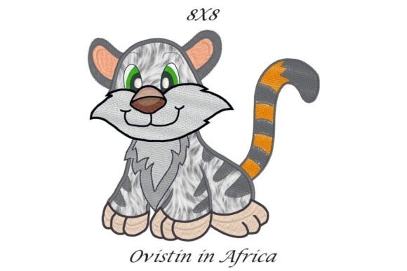 Adorable Tiger Applique Embroidery
