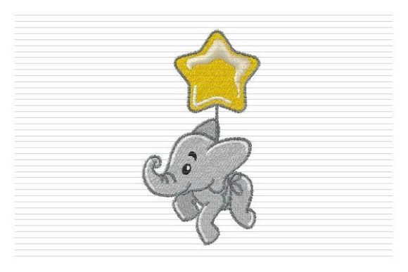 Baby Elephant with Star Embroidery
