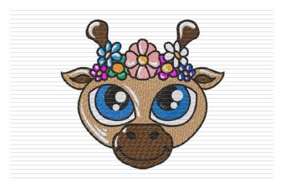 Baby Giraffe Head Embroidery