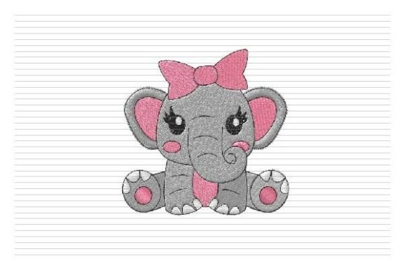 Baby Girl Elephant Embroidery