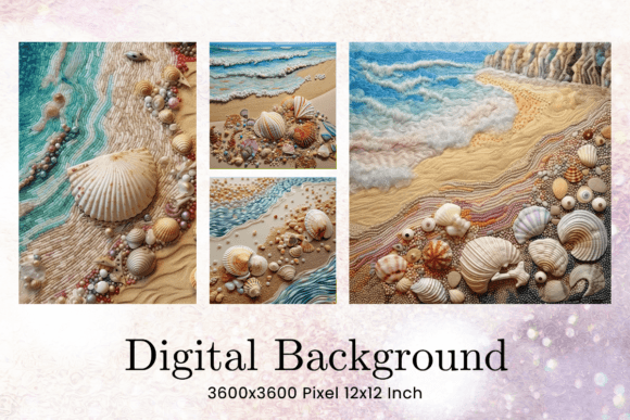 Beach Embroidery Sea Ocean Background