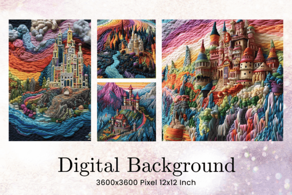 Castle Mountain Embroidery Background