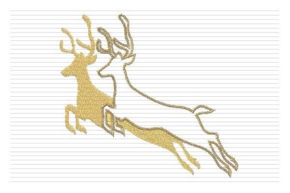 Christmas Deer Jump Embroidery