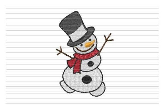 Christmas Snowman Embroidery File