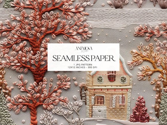 Christmas Village Embroidery Paper