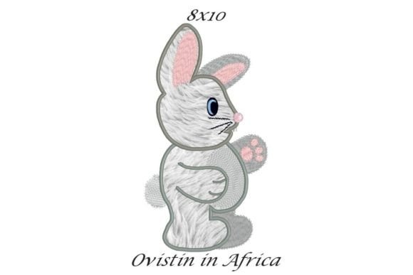Cute Bunny Applique Embroidery