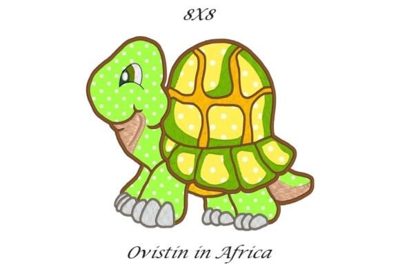 Cute Tortoise Applique Embroidery