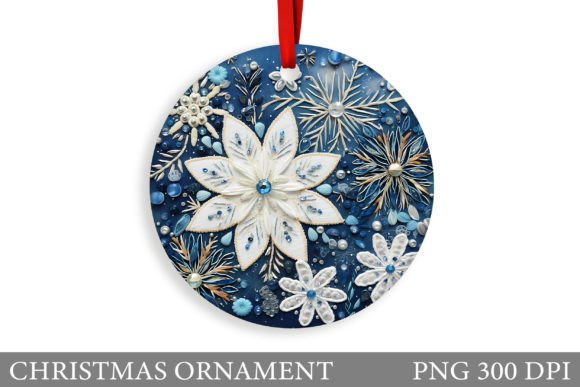 Embroidery Snowflakes Christmas Ornament