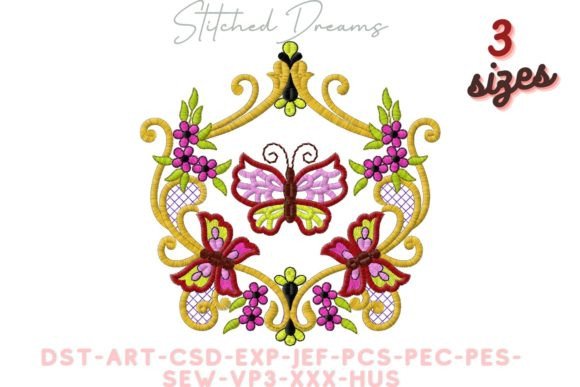 Enchanting Butterfly Blooms Embroidery