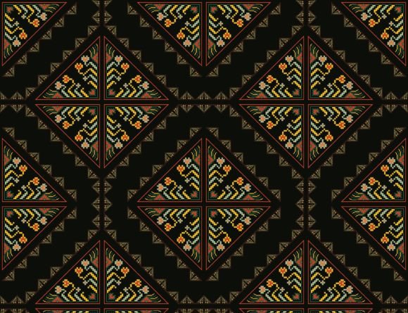 Geometric Floral Embroidery Pattern