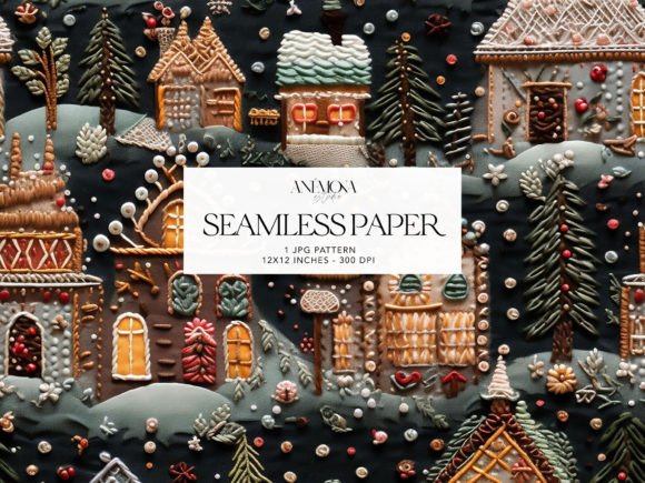 Gingerbread House Embroidery Paper
