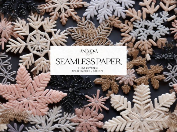 Pink Embroidery Snowflakes Paper