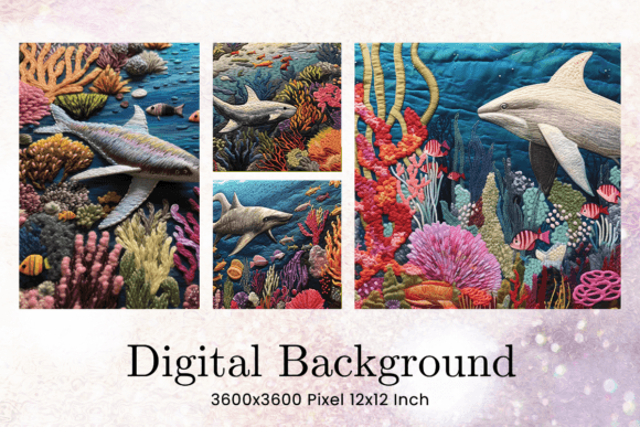 Shark Embroidery Sea Ocean Background Review