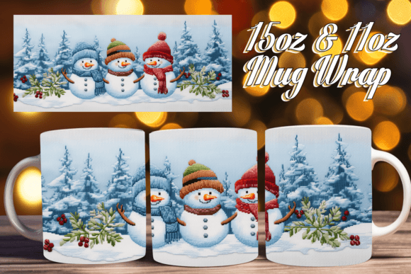 Snowman Embroidery 15oz