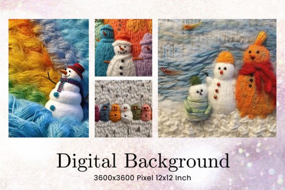 Snowman Embroidery Christmas Background