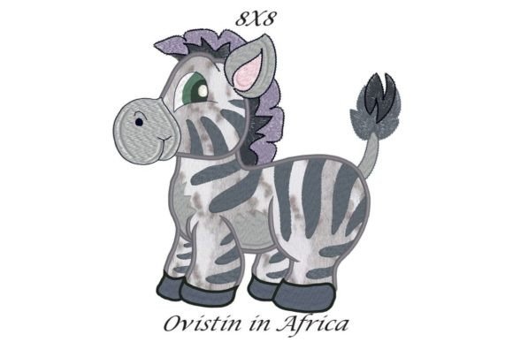 Sweet Zebra Applique Embroidery